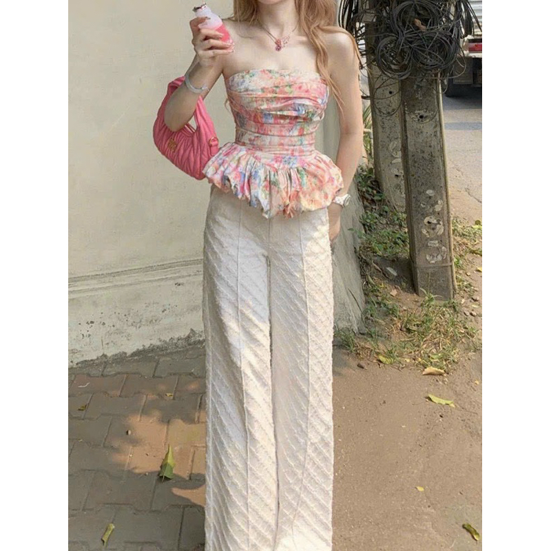 Áo Cup Hoa+ Quần Ống Suông???