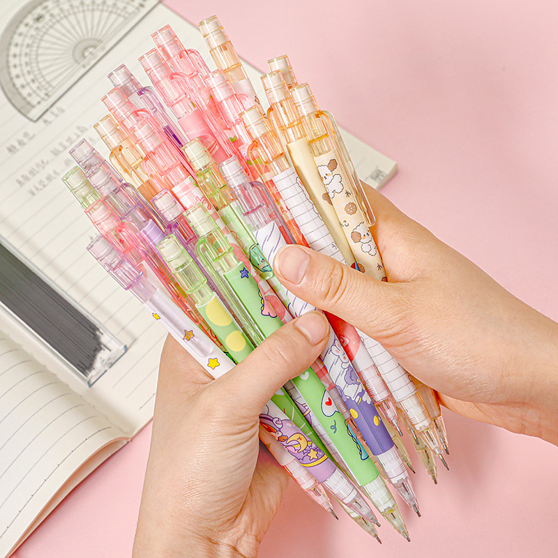 Bút chì kim cute - bút chì bấm màu xanh hồng ngòi 0.5 mm, bút chì đồ dùng học tập dễ thương hokami store