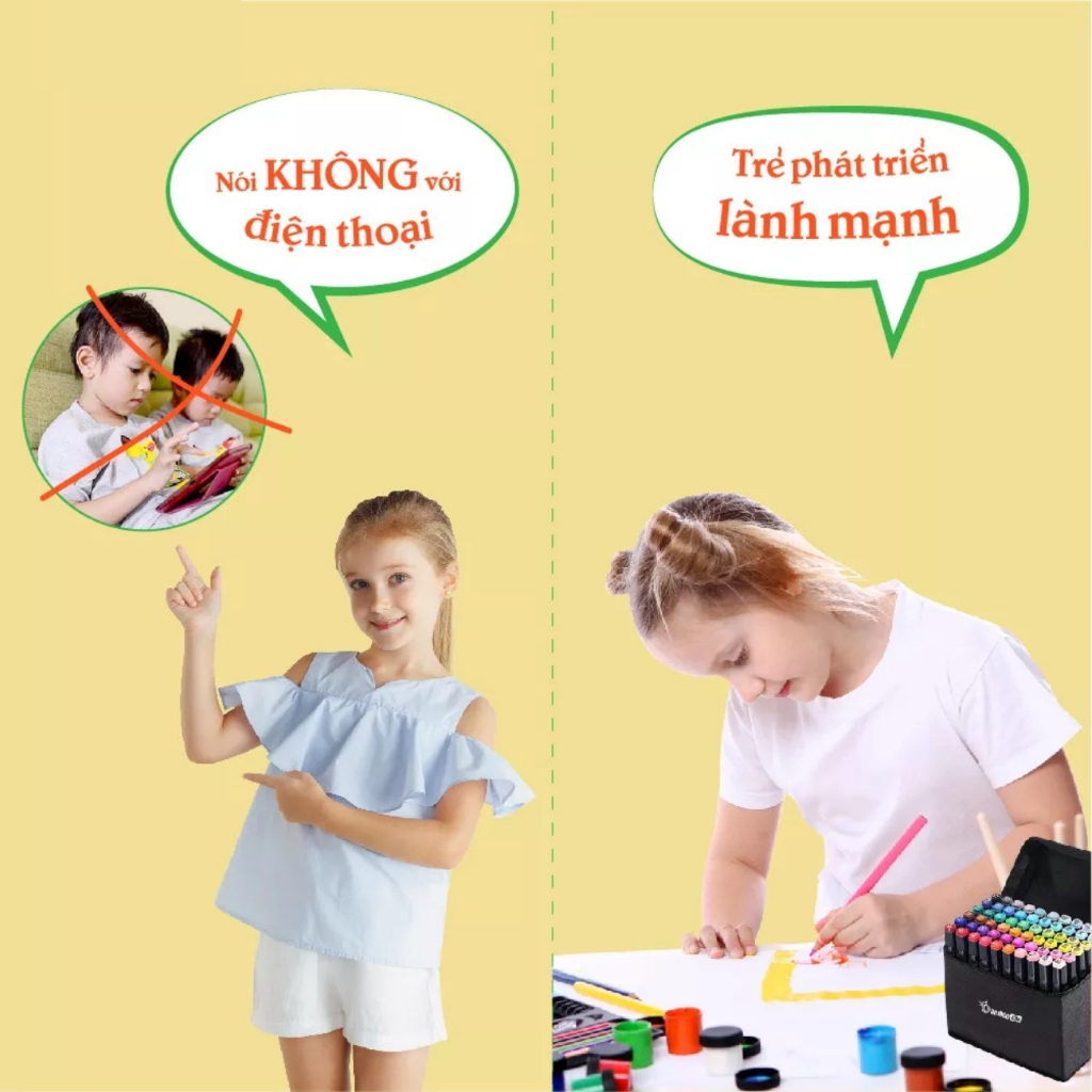 Bút Màu-Bút Dạ Marker Touch 48 Cây Bút highlight Kèm Túi Vải Bút Tô Màu Dạ Vẽ Tranh Anime Bộ 48 Cây PUKAPI