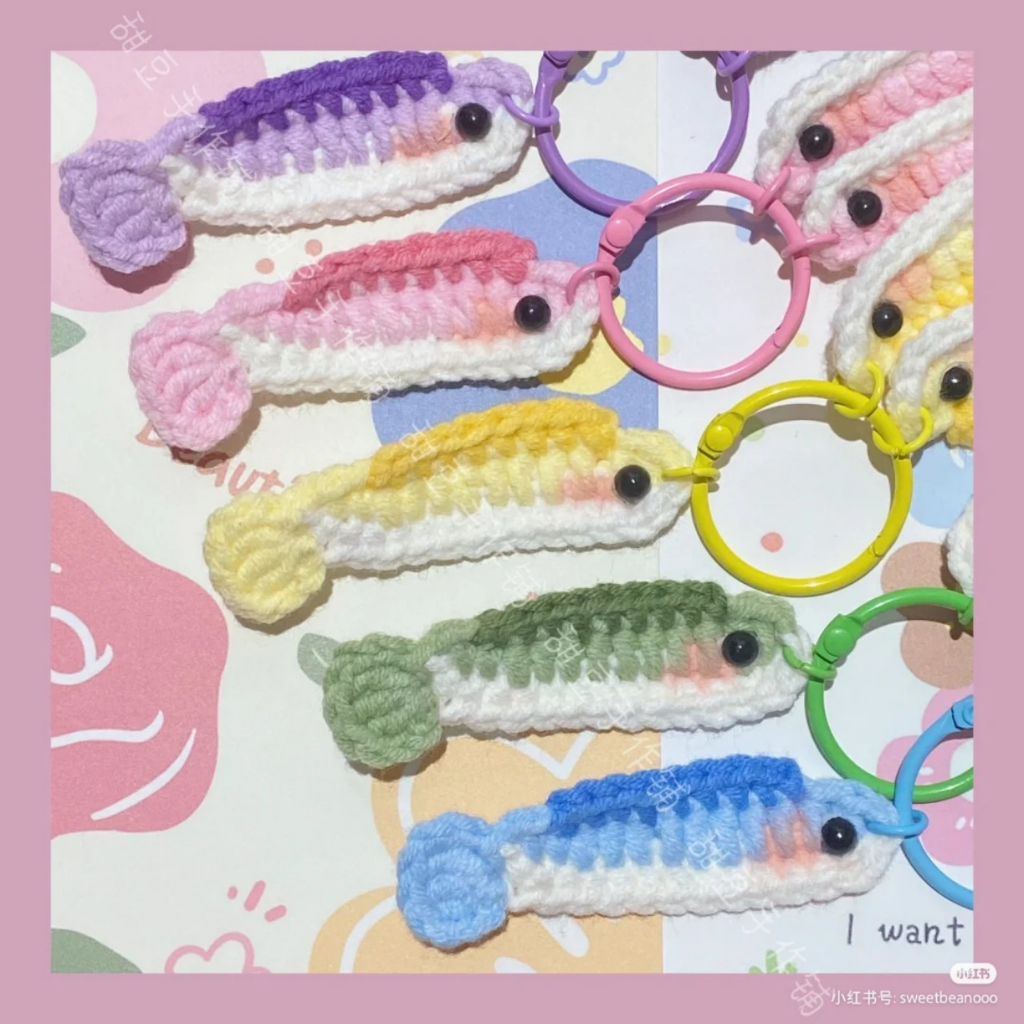 Móc Khóa Len Handmade - Móc Khóa Cá Khô Phơi Nắng