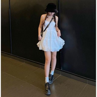 Váy hai dây babydoll Moon Dress nhún tầng hoa ren xinh xắn