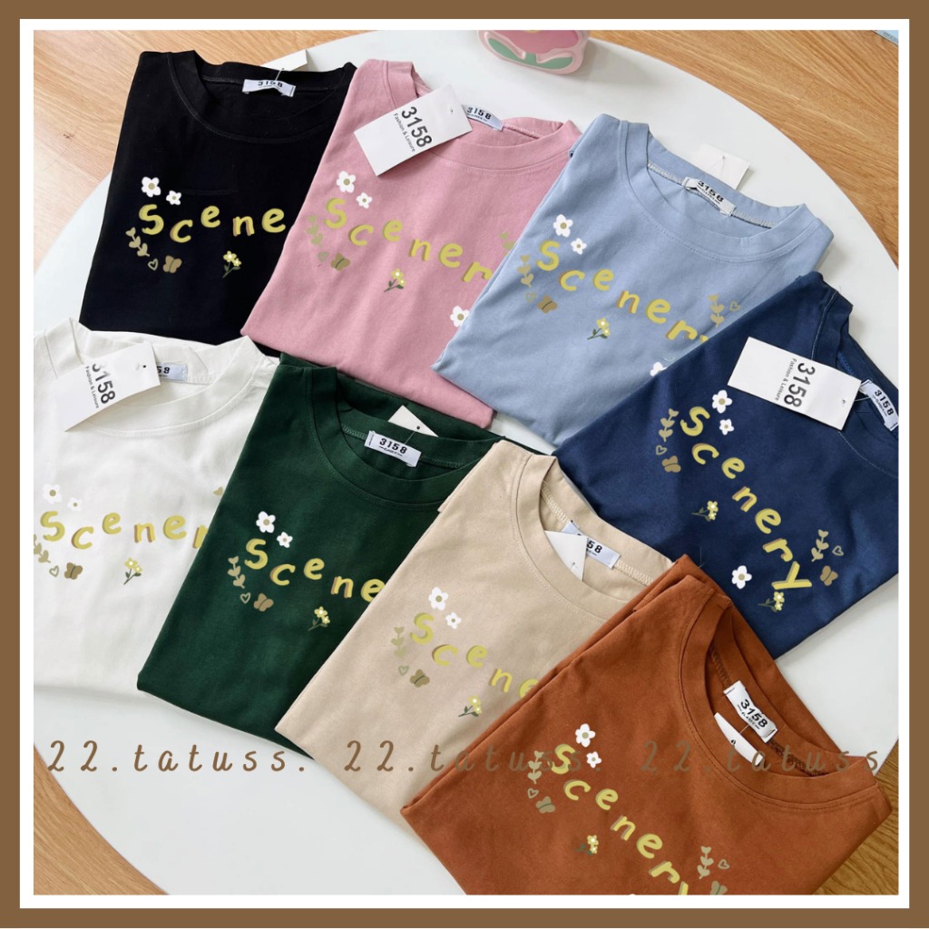 SCENERY - Áo áo phông Unisex nhiều màu hot áo form rộng tay lỡ FREESIZE