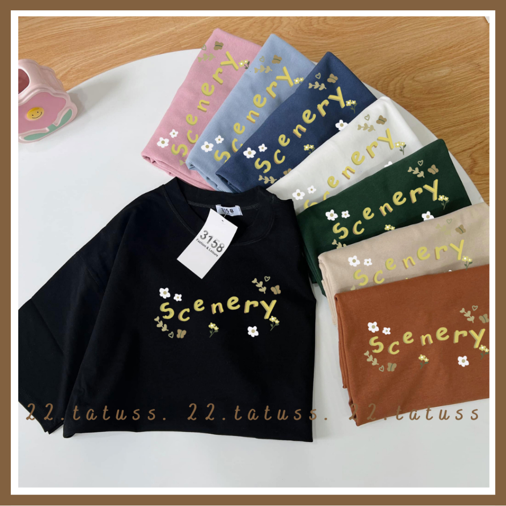 SCENERY - Áo áo phông Unisex nhiều màu hot áo form rộng tay lỡ FREESIZE