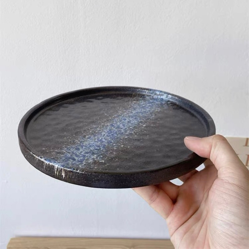 Đĩa sứ đen ăn đồ Tây, đĩa decor đẹp