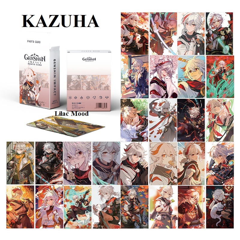 (sẵn) Kazuha / Genshin Impact | Hộp thẻ card laser 50 tấm (mới) lomo lomocard polaroid