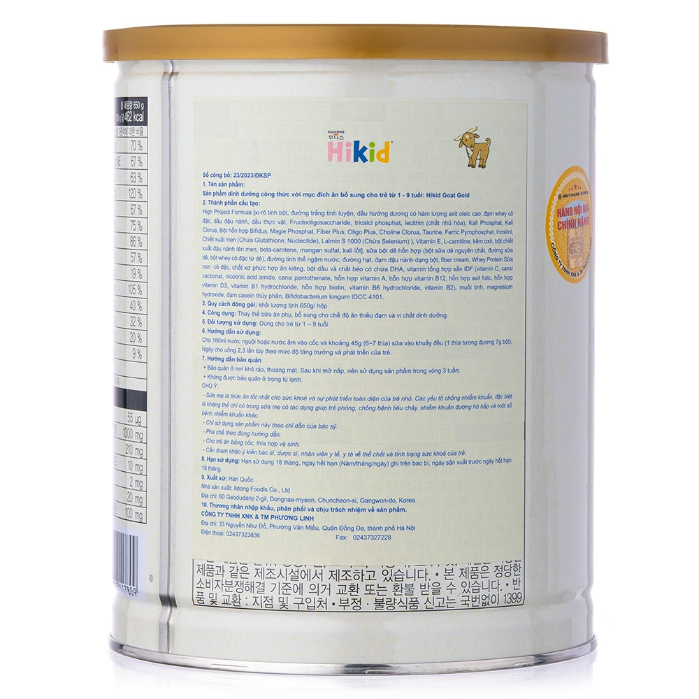 Sữa dê Hikid 650g
