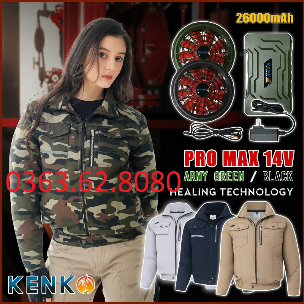 Áo điều hòa KENKO 26000 Ah - 14V- Hàng chính hãng 100%