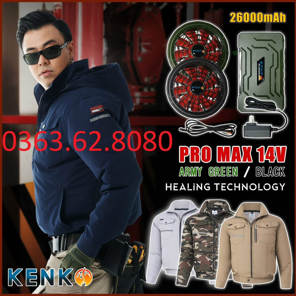 Áo điều hòa KENKO 26000 Ah - 14V- Hàng chính hãng 100%