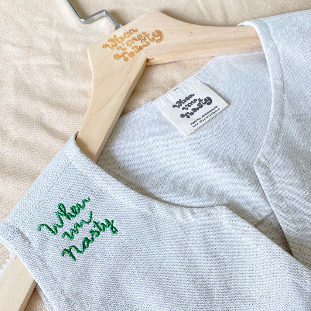 Áo gile nữ vải Linen thoáng mát thêu hoạ tiết xương rồng Cactus thiết kế WHENIMNASTY