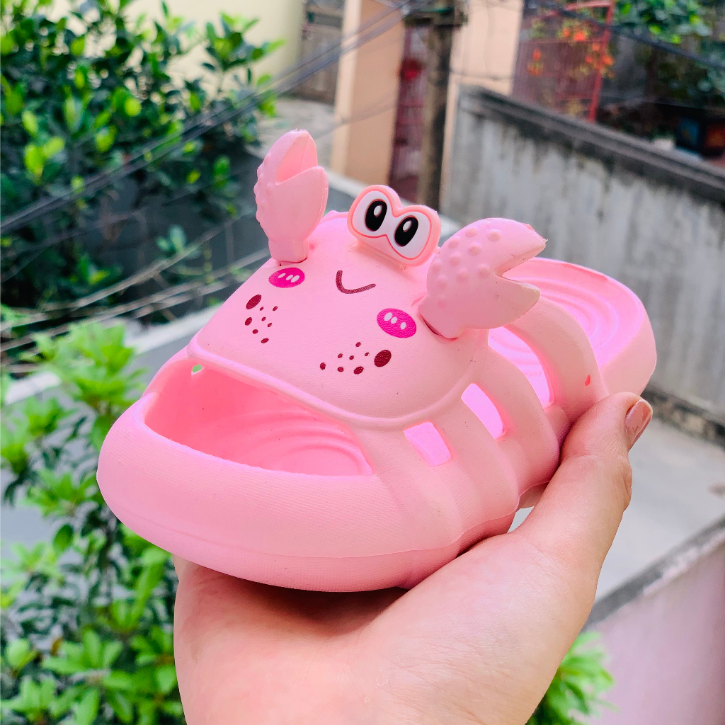 Dép Siêu Nhẹ Hình Cua Ngộ Ngĩnh Cho Bé Trai Bé Gái Siêu Nhẹ Chống Trơn Trượt MS819