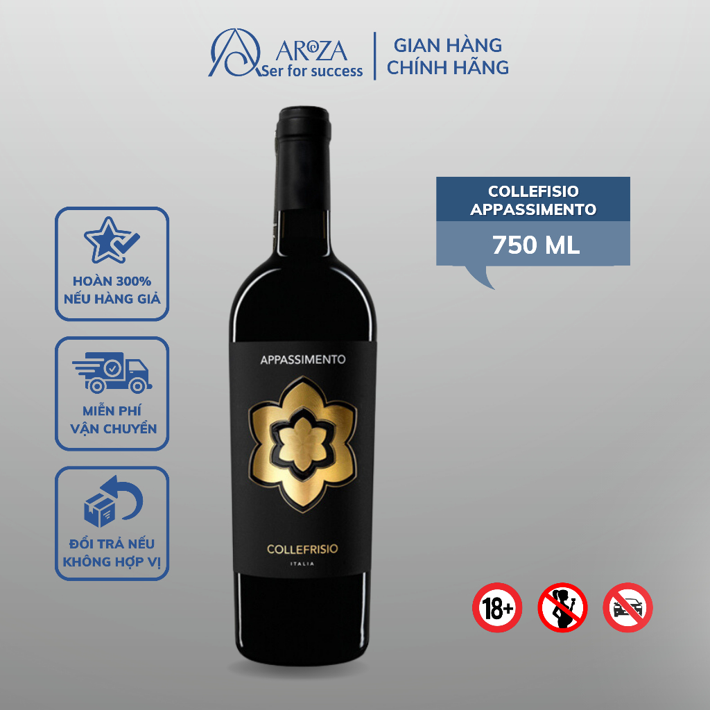 Rượu Vang Đỏ Red Wine Rượu Vang Ý Collefisio Appassimento AROZA 750ml 14%