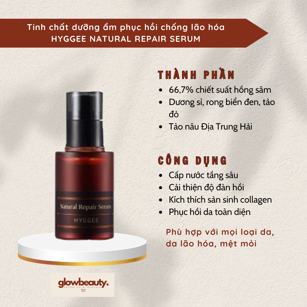 Tinh chất dưỡng ẩm phục hồi chống lão hóa HYGGEE Natural Repair Serum 30ml