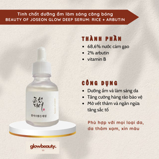 [Hàng có sẵn] Tinh chất dưỡng ẩm sáng da Beauty of Joseon Glow Deep Serum: Rice+Arbutin [GLOW BEAUTY