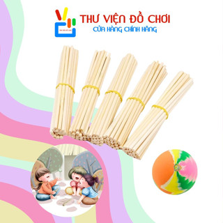 Bộ chơi chuyền banh đũa tre (bóng nảy cao su và bộ que chuyền)