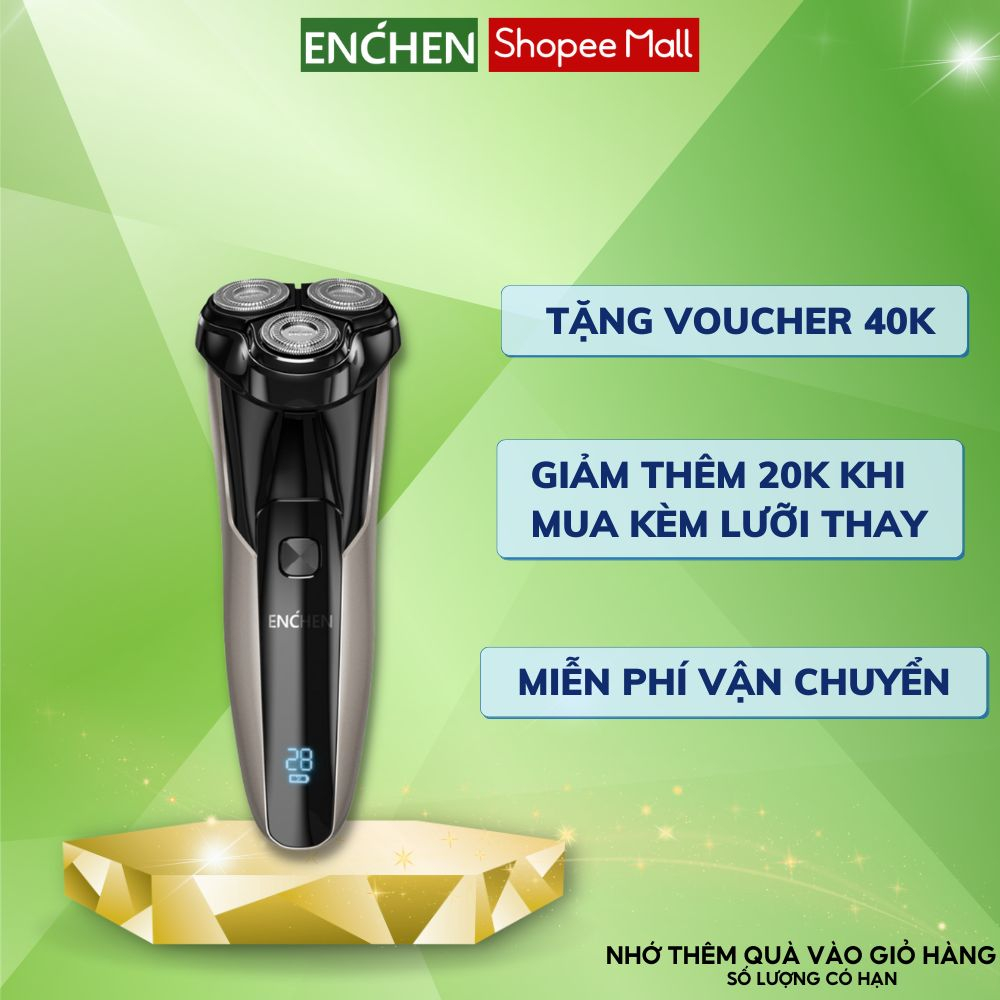 Máy cạo râu Enchen Blackstone 3/ 5S chống nước IPX7 có thể thay lưỡi pin sạc siêu bền