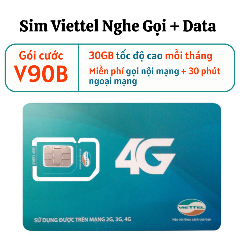 Siêu SIM 4G Viettel TỐC ĐỘ CAO TẶNG GÓI V90B THAY THẾ GÓI CŨ UMAX50N GIÁ CỰC RẺ