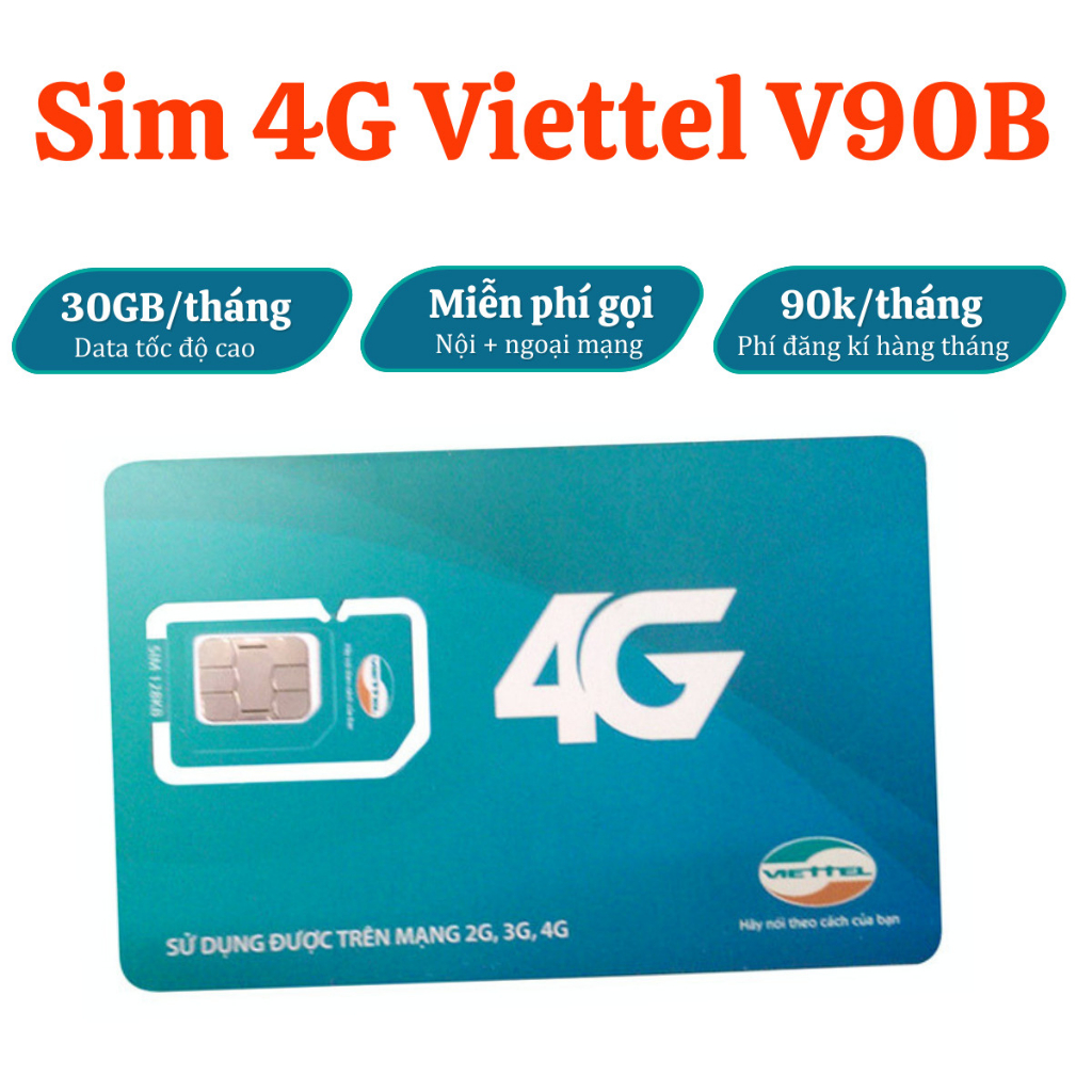 Siêu SIM 4G Viettel TỐC ĐỘ CAO TẶNG GÓI V90B THAY THẾ GÓI CŨ UMAX50N GIÁ CỰC RẺ