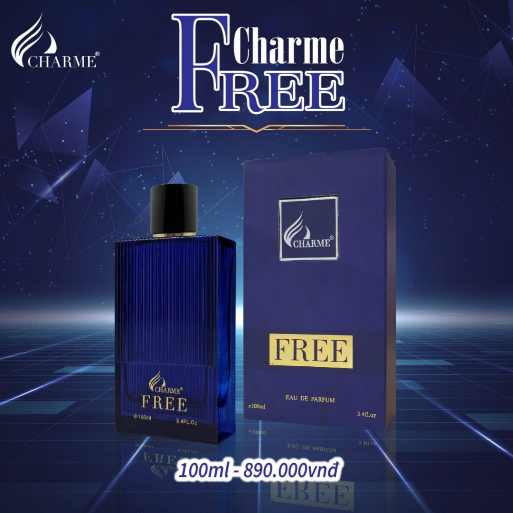 Nước hoa nam cao cấp CHARME Free Mùi Hương Nam Tính, Mạnh Mẽ, Độc Đáo Cho Chàng Trai Thanh Lịch 100ml