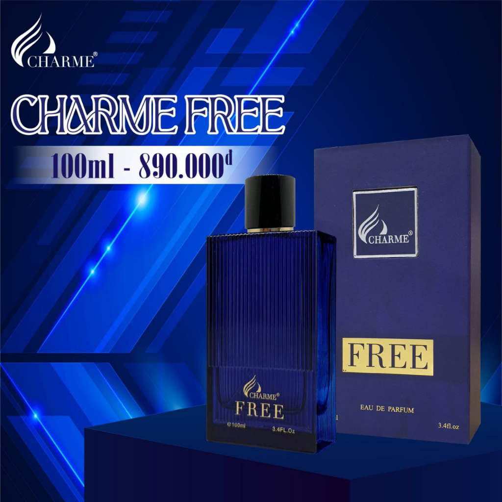 Nước hoa nam cao cấp CHARME Free Mùi Hương Nam Tính, Mạnh Mẽ, Độc Đáo Cho Chàng Trai Thanh Lịch 100ml