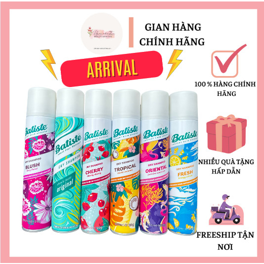 Dầu Gội Khô Batiste Dry Shampoo 200ml Hết Ngứa, Hết Bết Dính Tóc Bồng Bềnh Tức Thì