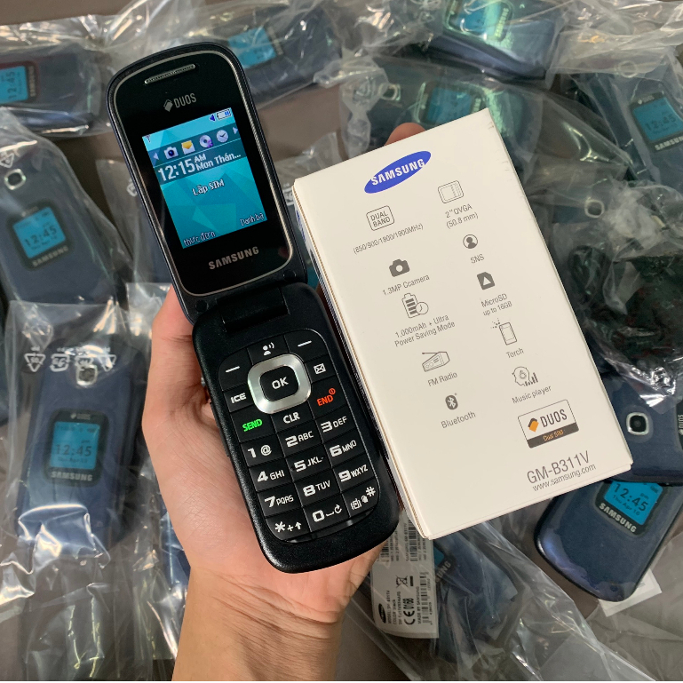 Điện thoại Sam Sung Nắp Gập SM- B311V 2Sim - Máy Mới 100% Fullbox - Siêu Nhỏ Gọn Loa Lớn - Bảo Hành 12 Tháng