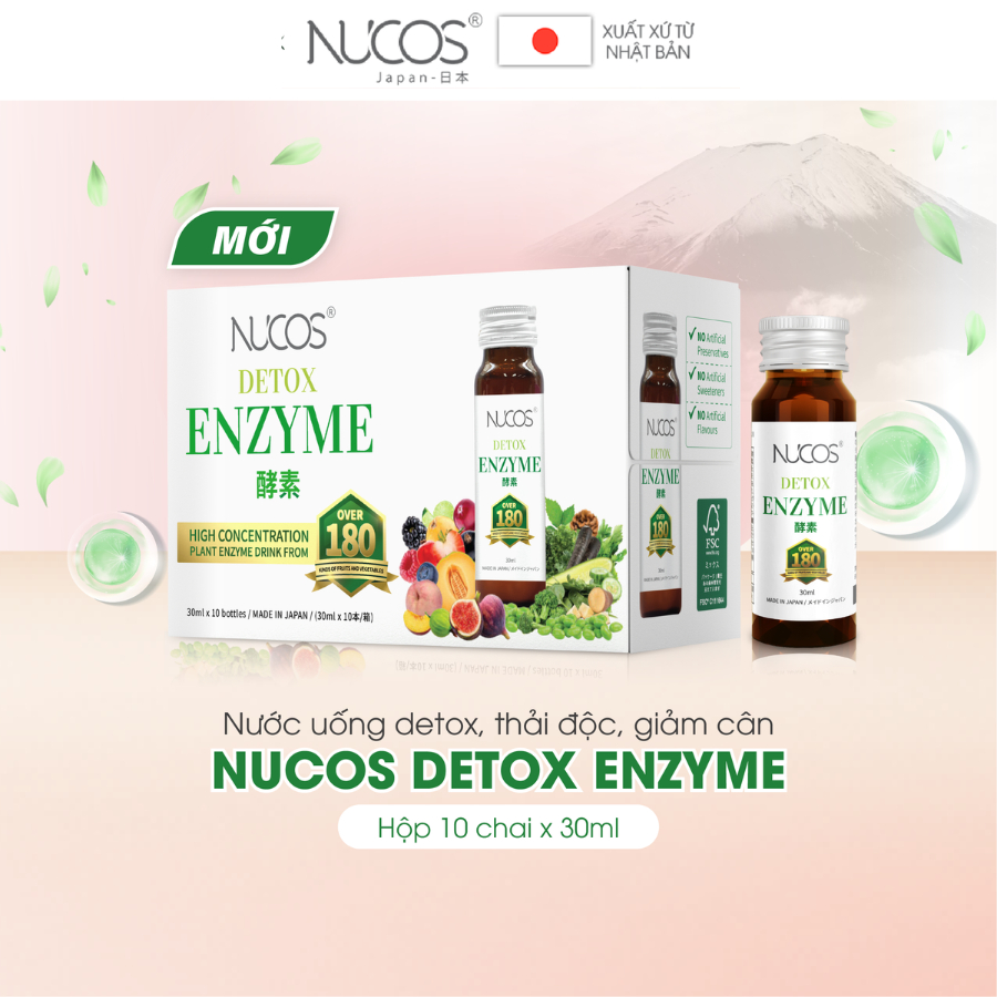 VOUCHER 200K Nước uống detox lên men Nucos Detox Enzyme 30ml x 10 chai -