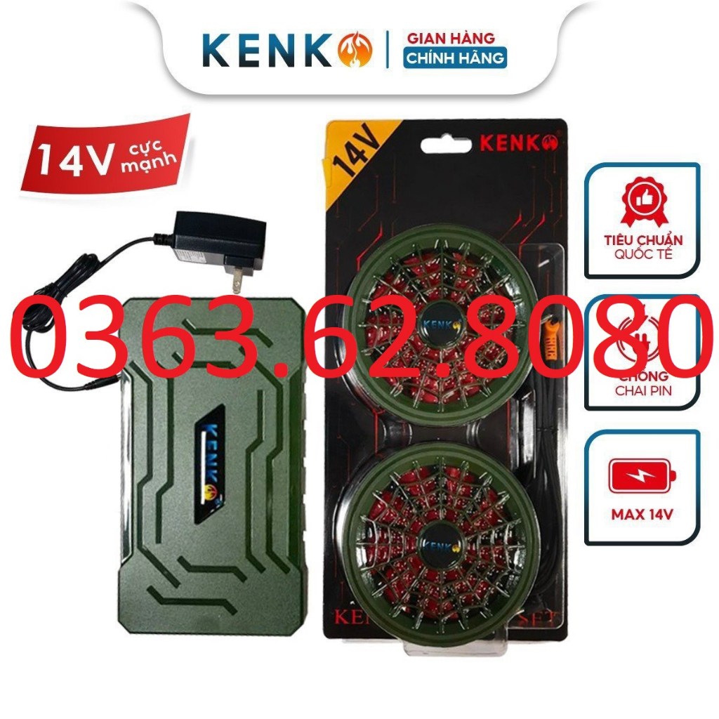 Áo điều hòa KENKO 26000 Ah - 14V- Hàng chính hãng 100%