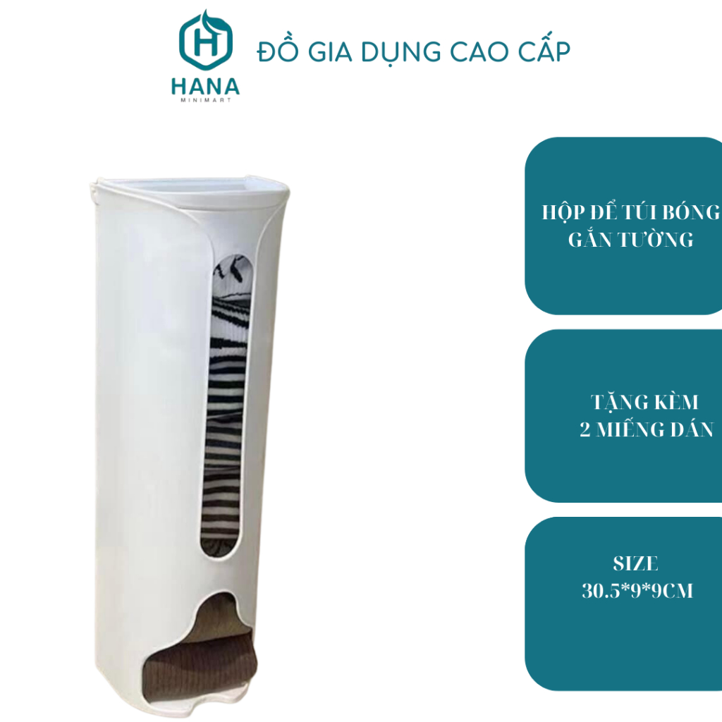 Hộp rút treo tường đa năng đựng quần chip, hộp để túi bóng gắn tường tiện lợi