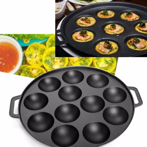 KHUÔN LÀM BÁNH KHỌT 12 Ô CHỐNG DÍNH, KHUÔN BÁNH KHỌT 12 LỖ CAO CẤP TẶNG KÈM NẮP ĐẬY HÀNG DÀY