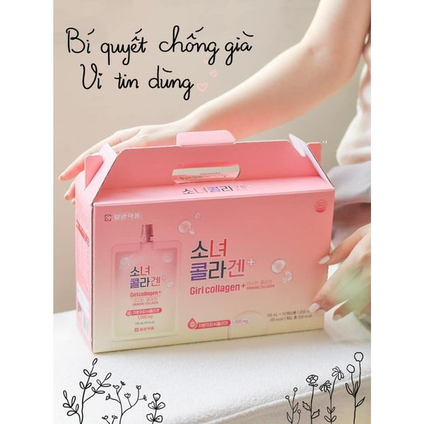 Girl Collagen - Nước Uống Hàn Quốc Dạng Túi Gói Hương Vị Táo Làm Đẹp Da - 100ml x 1 Túi