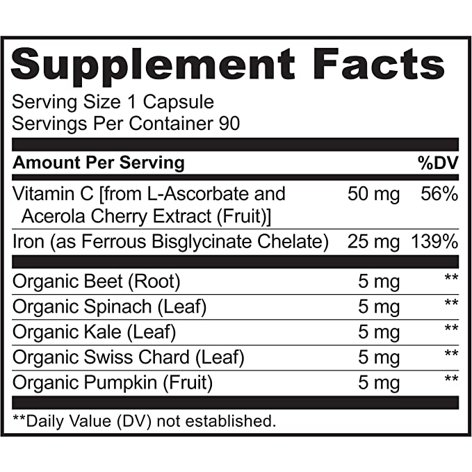 Viên sắt hữu cơ, ngăn ngừa tình trạng thiếu sắt, thiếu máu Naturelo Vegan Iron With Vitamin C 90 viên