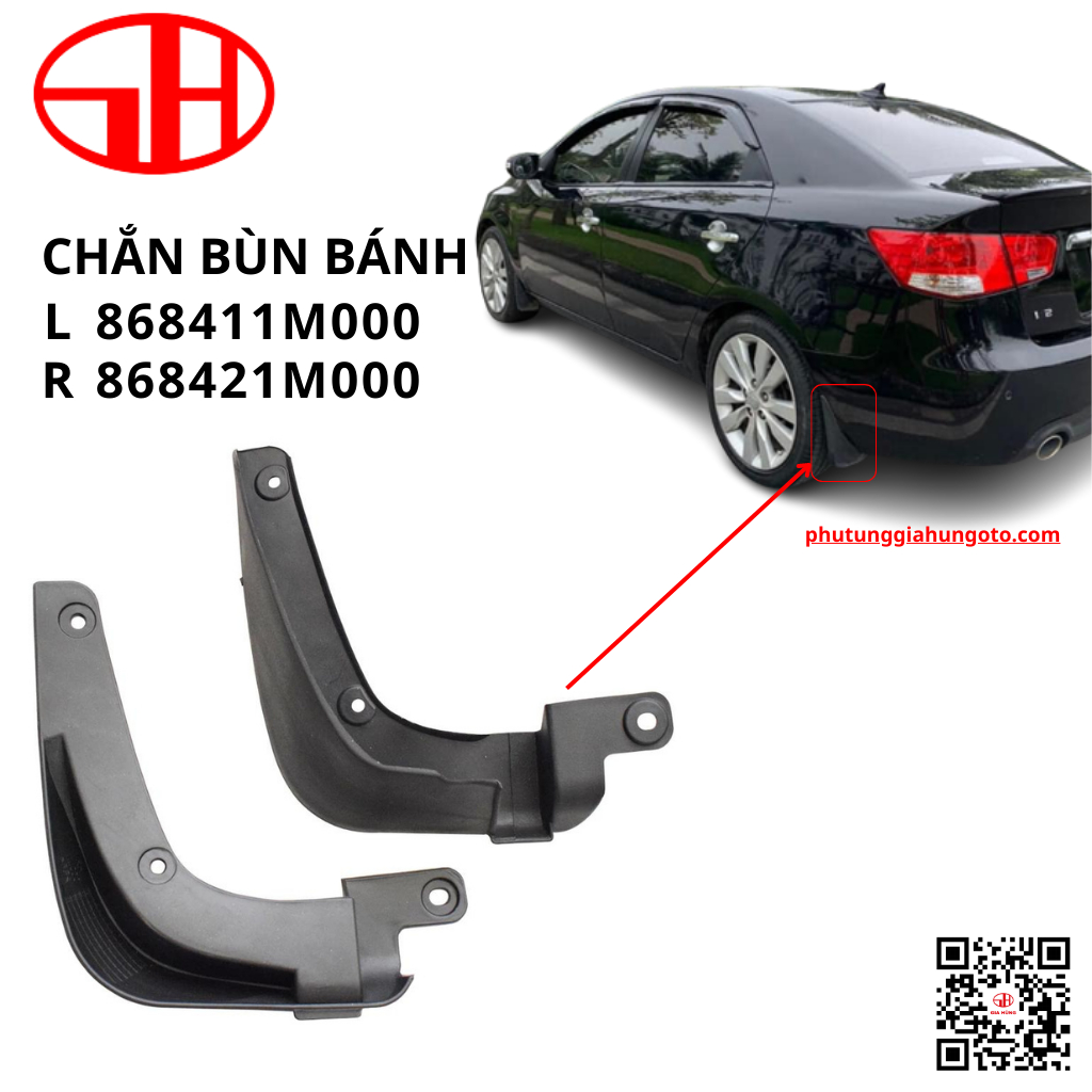 MUA 1 MÀ ĐƯỢC 4 chắn bùn bánh FORTE-CERATO 2009 bộ 4 miếng chất liệu nhựa dẻo siêu bền