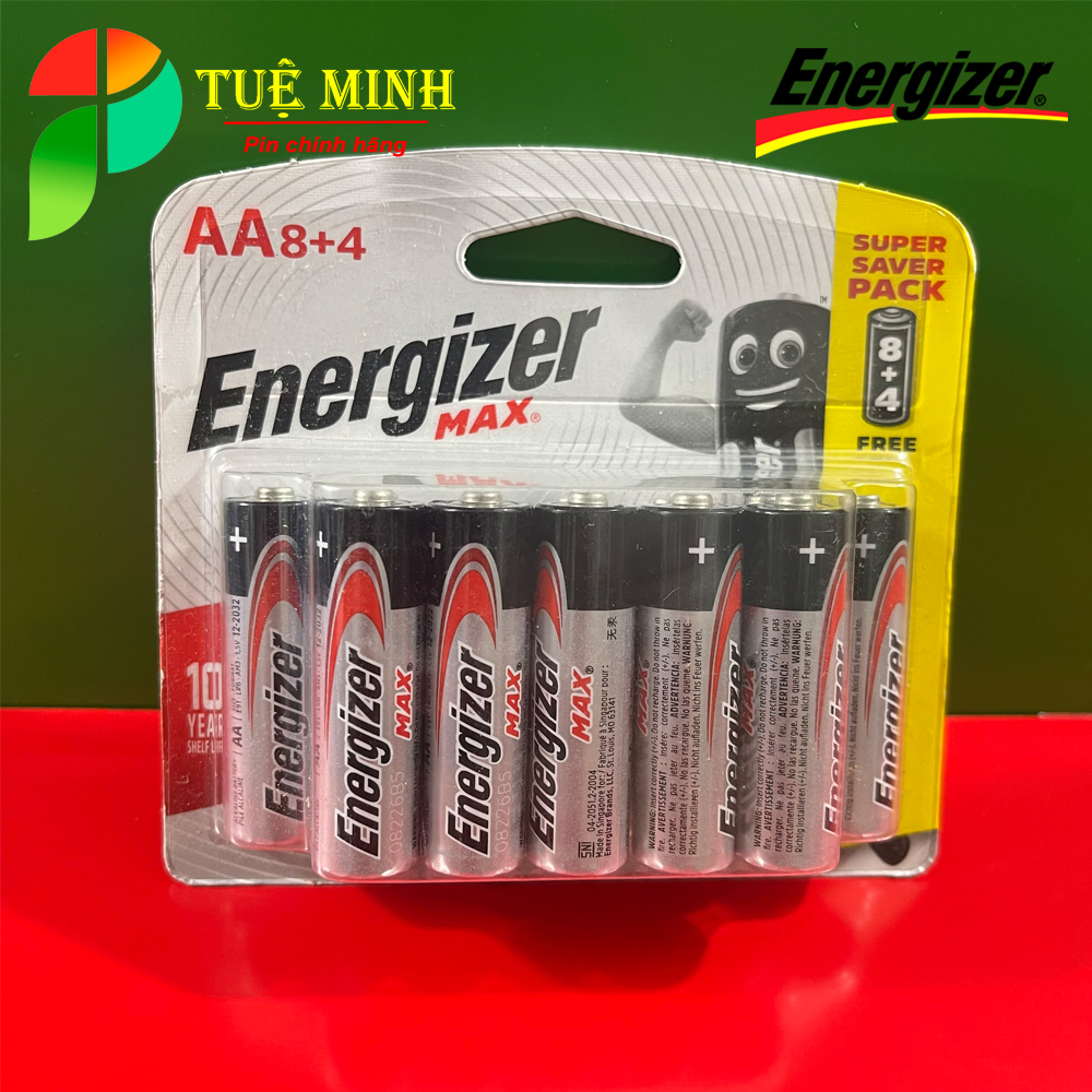 Pin Energizer AA, AAA vỉ 12 viên, vỉ 2 viên, vỉ 3 viên, LR6 / E91 / E92 Pin Energizer alkaline chính hãng