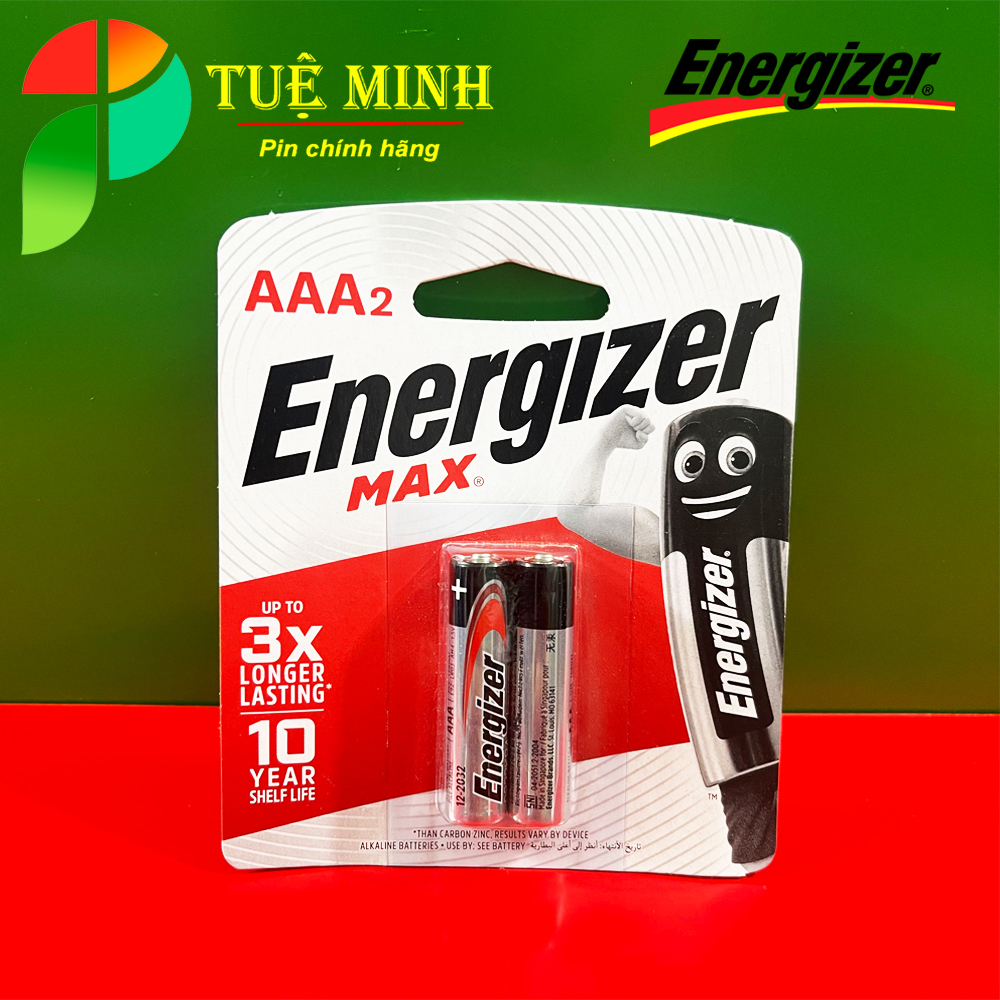 Pin Energizer AA, AAA vỉ 12 viên, vỉ 2 viên, vỉ 3 viên, LR6 / E91 / E92 Pin Energizer alkaline chính hãng