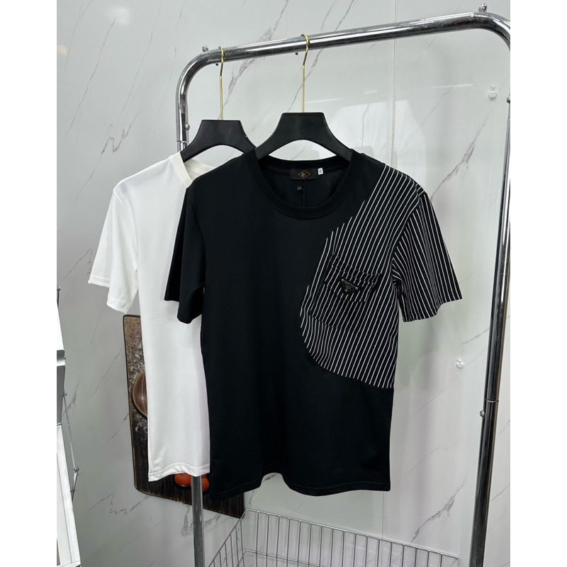áo cổ tròn chất cá sấu uni