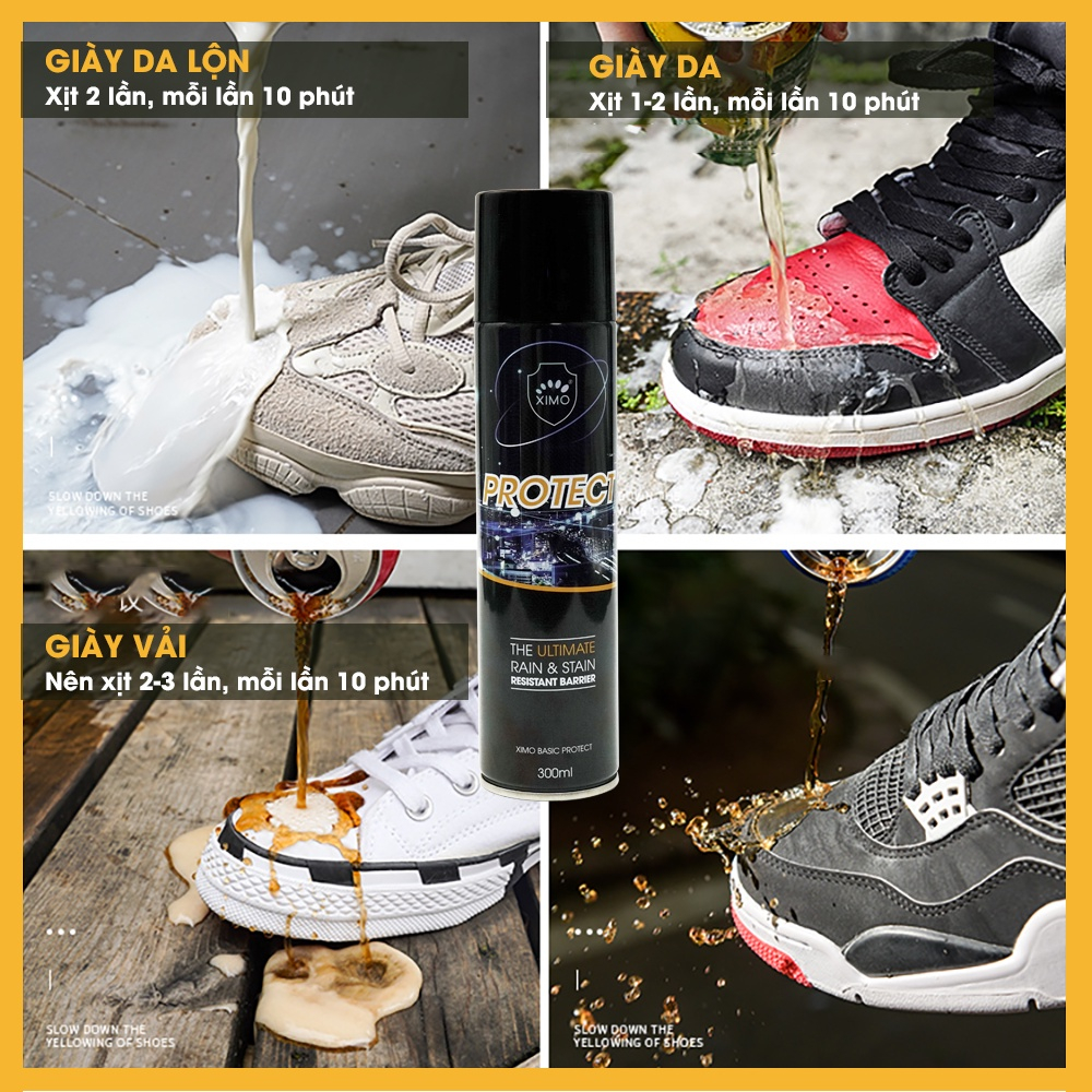 Bình xịt nano chống thấm nước, bụi bẩn cho giày túi, ví, áo da, mũ nón cao cấp XIMO chính hãng XI22