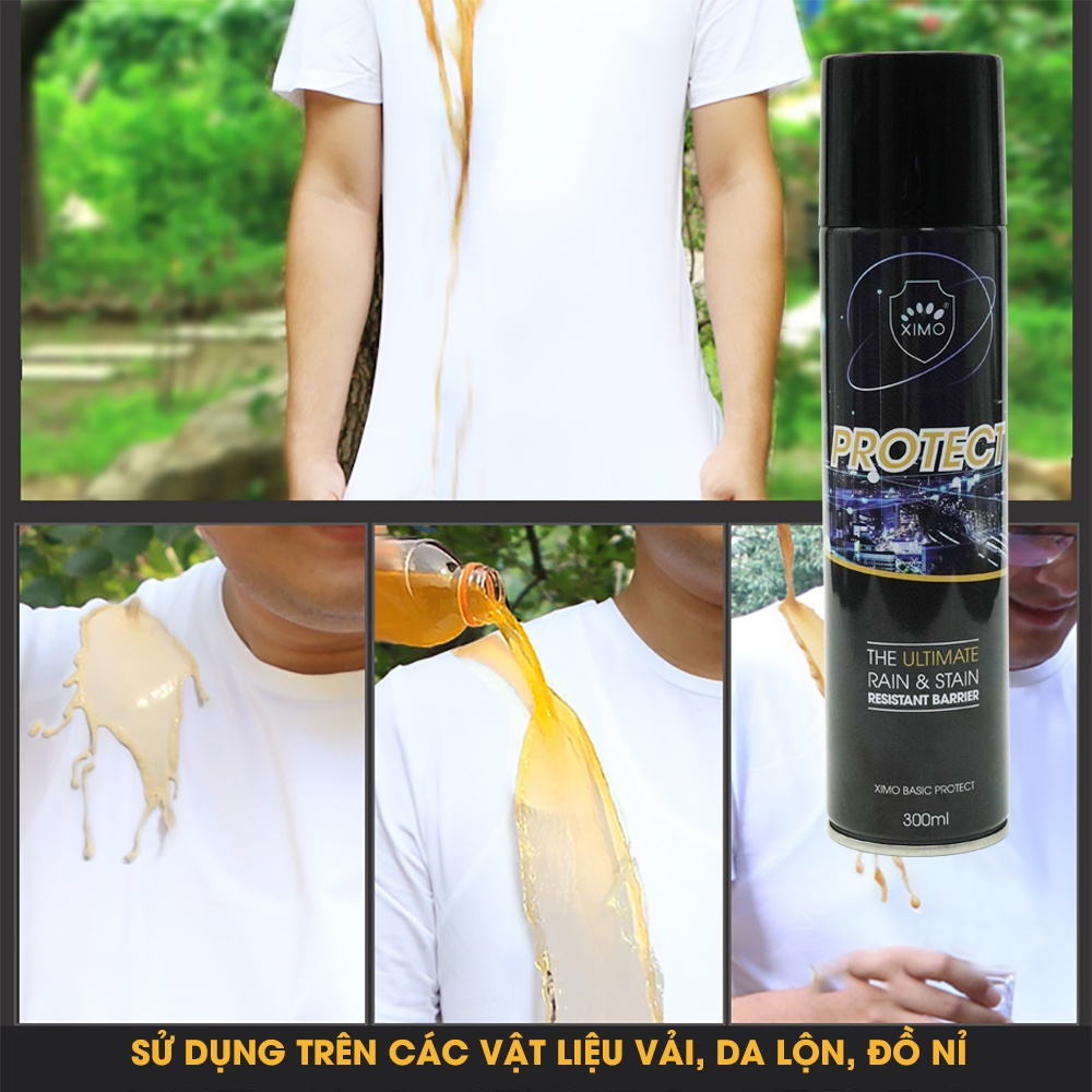 Bình xịt nano chống thấm nước, bụi bẩn cho giày túi, ví, áo da, mũ nón cao cấp XIMO chính hãng XI22