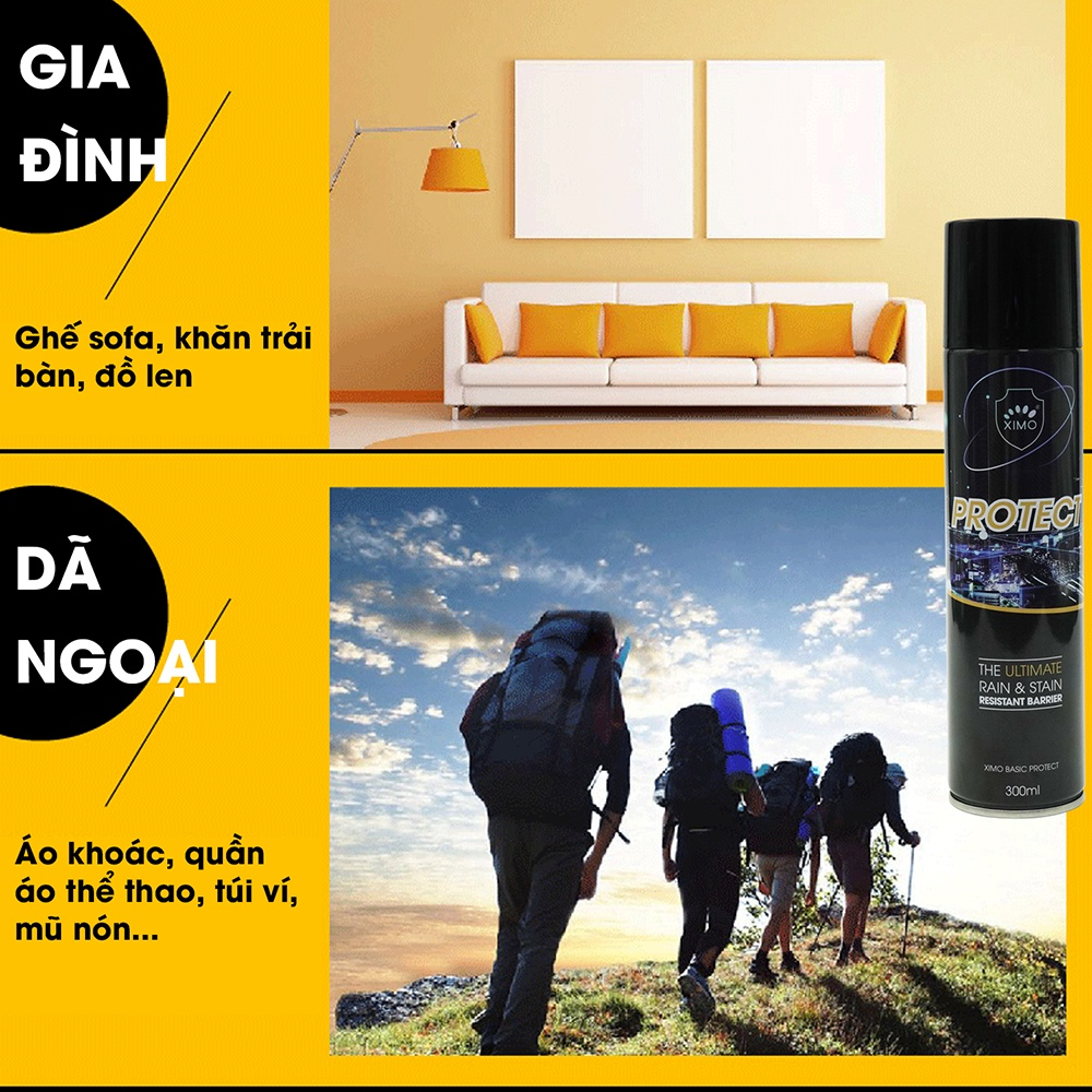 Bình xịt nano chống thấm nước, bụi bẩn cho giày túi, ví, áo da, mũ nón cao cấp XIMO chính hãng XI22