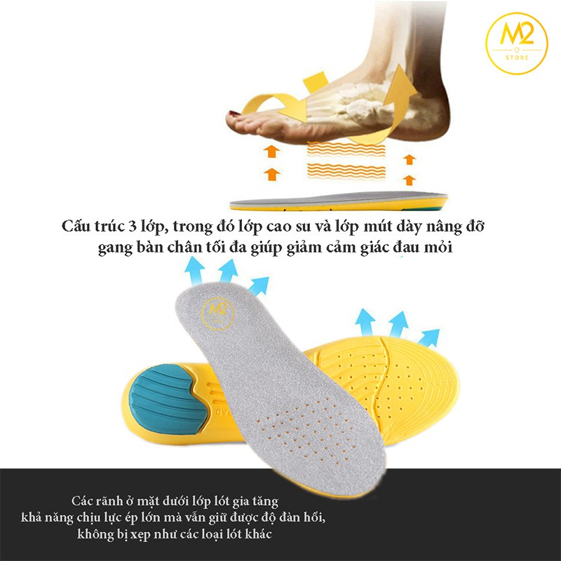 Cặp lót giày thể thao êm chân, hai lớp thấm hút mồ hôi, chống hôi chân HASA LGTT05