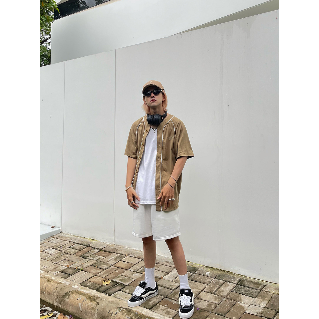 Áo T-shirt bóng chày JERSEY có khuy cài 100% cotton chính hãng - D'VIEGO