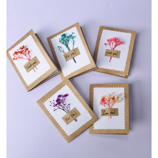 Thiệp kraft handmade hoa khô 15.5x10cm