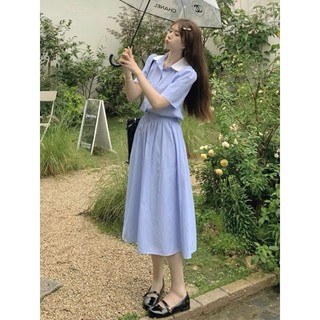 Set váy kẻ cổ sen ulzzang tiểu thư Hàn Quốc 8683