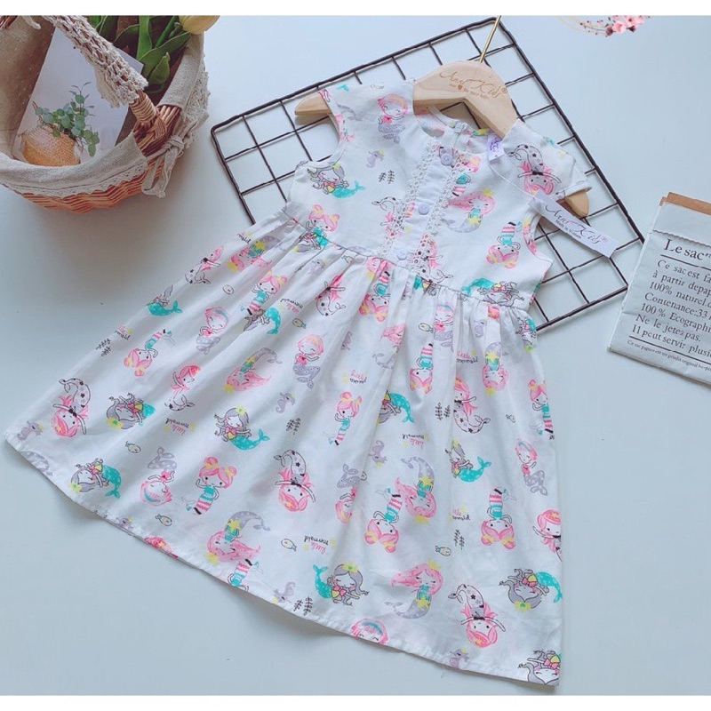 Thô cotton nàng tiên cá khổ 160cm
