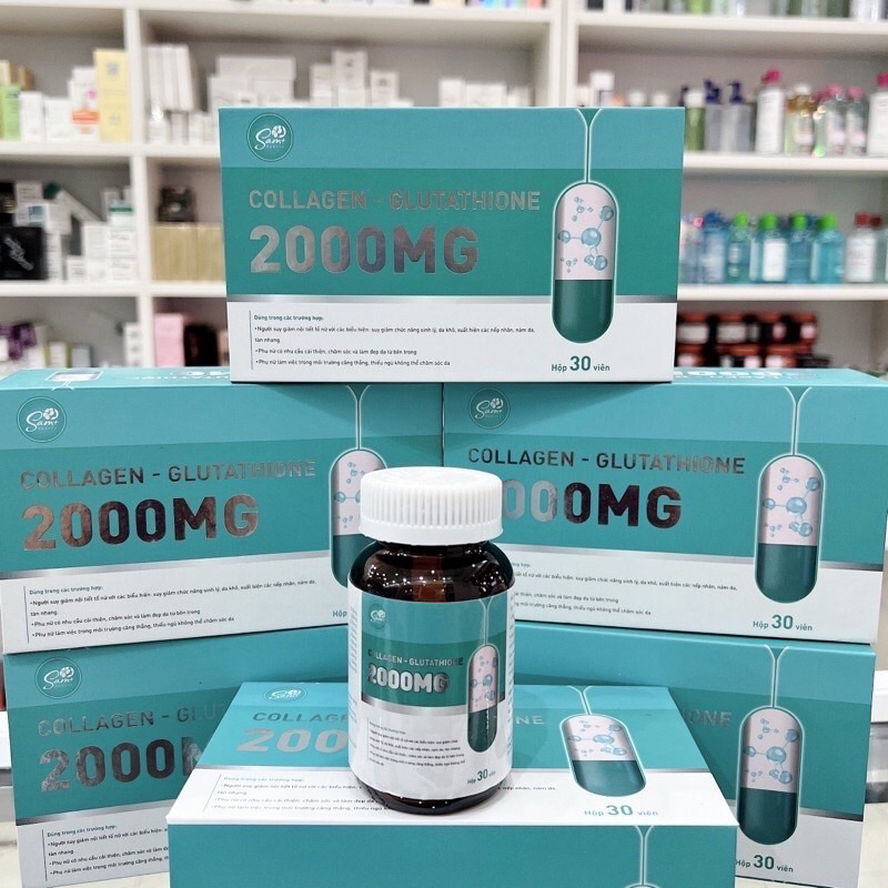 Viên Uống Trắng Da Collagen Gutathione 2000mg Da Trắng Tức Thì, Giúp Mờ Nám Sạm