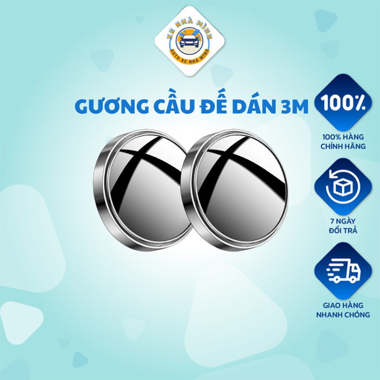 Gương cầu lồi mini ô tô Xe Nhà Mình, lắp gương hậu xe ô tô, xe hơi xoay 360 độ, tăng góc nhìn, quan sát hiệu quả