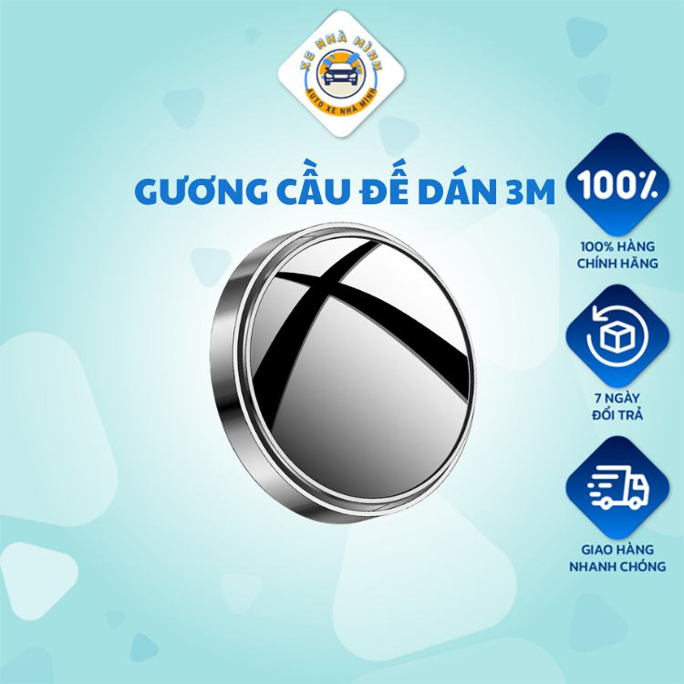 Gương cầu lồi mini ô tô Xe Nhà Mình, lắp gương hậu xe ô tô, xe hơi xoay 360 độ, tăng góc nhìn, quan sát hiệu quả