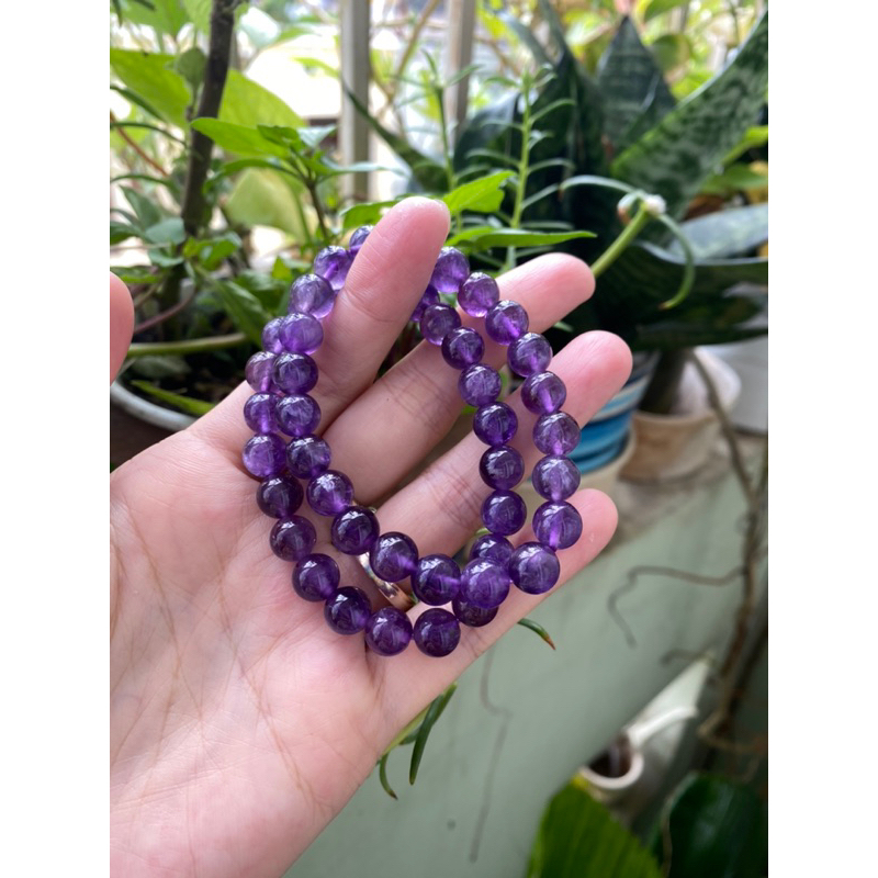 Vòng tay đá tím Amethyst tự nhiên 8mm chất đá đậm sáng - Natural Purple Ame thyst Quar tz @gocdoquyen