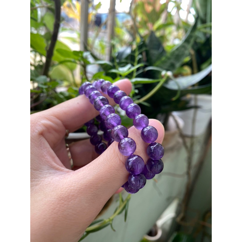 Vòng tay đá tím Amethyst tự nhiên 8mm chất đá đậm sáng - Natural Purple Ame thyst Quar tz @gocdoquyen