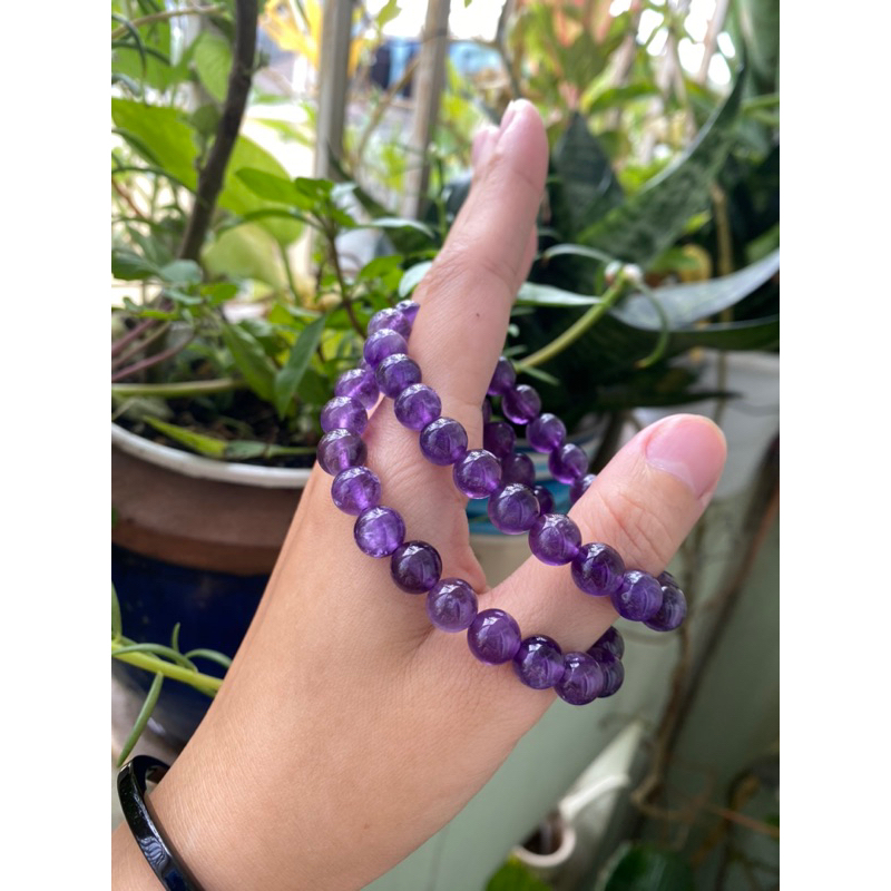 Vòng tay đá tím Amethyst tự nhiên 8mm chất đá đậm sáng - Natural Purple Ame thyst Quar tz @gocdoquyen