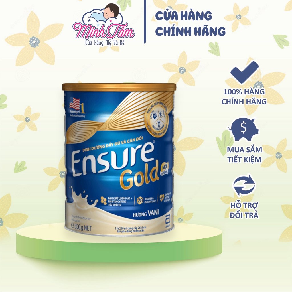 Sữa bột Ensure Gold hương vani (HMB) 850g